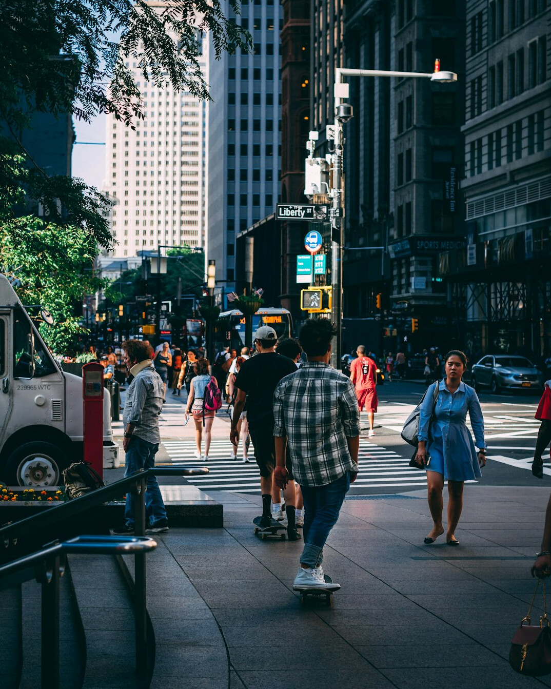 Diverse b95de2a3 of people walking on a busy city street